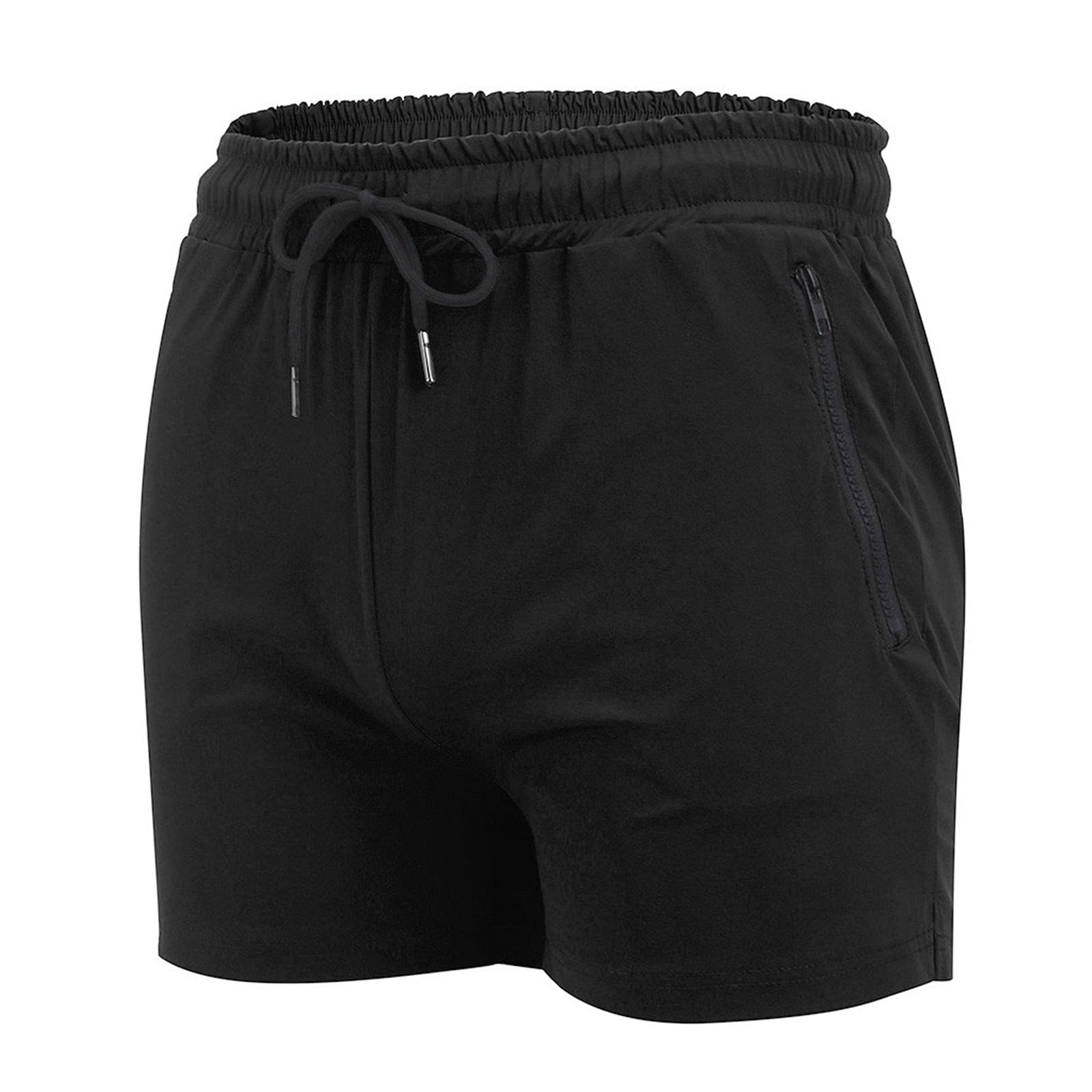 Yowein Men's 5 Inch Athletic Shorts - Gym Workout Shorts with Zipper Pockets, Fitted Jogging Pants for Bodybuilding, Running & Training - Black, 3X-Large - Perfect for Gym, Sports & Outdoor Activities