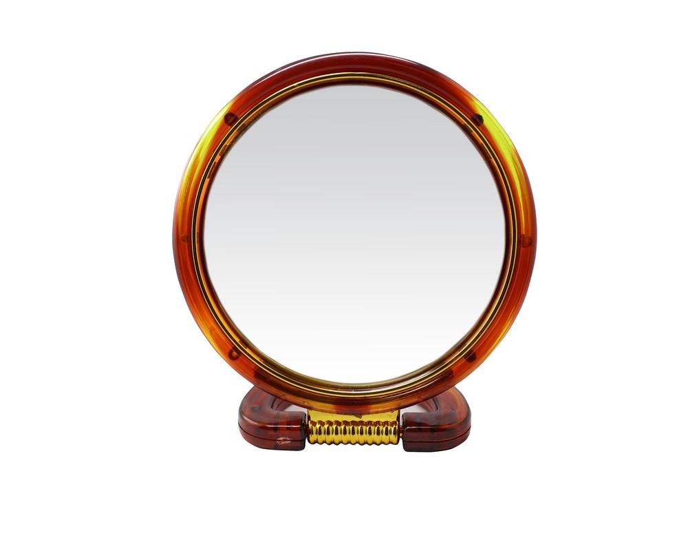 Round Beauty Makeup Mirror with Double-Sided Normal & Magnifying Glass - Portable Cosmetic Mirror for Ear Lobe Piercing, Makeup Application & Travel | Perfect for Vanity, Dressing Table & Professional Salon Use