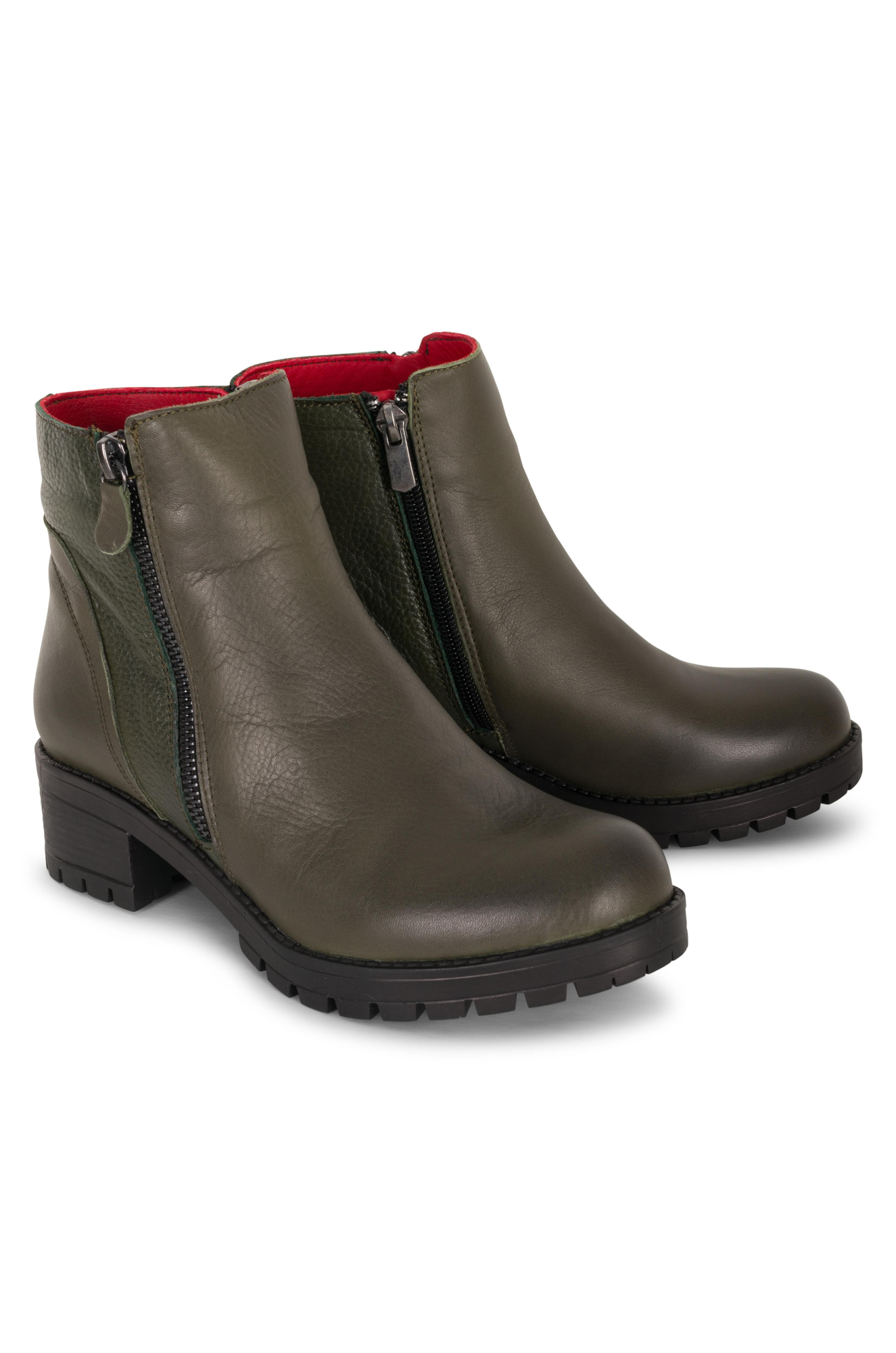 Premium Genuine Leather Ankle Boots for Women - Handcrafted in Turkey | Stylish Khaki Color | PIPER ZZ Collection | Perfect for Casual Outfits, Office Wear & Fall Fashion