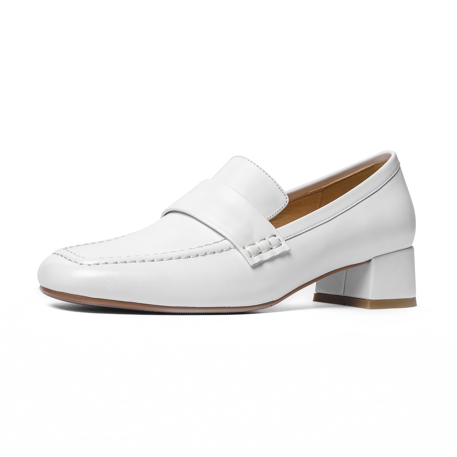 Women's Leather Loafers Dress Shoes - Comfortable Slip-On Heels for Work, Office & Casual Outfits | Perfect for Business, Travel & Everyday Wear