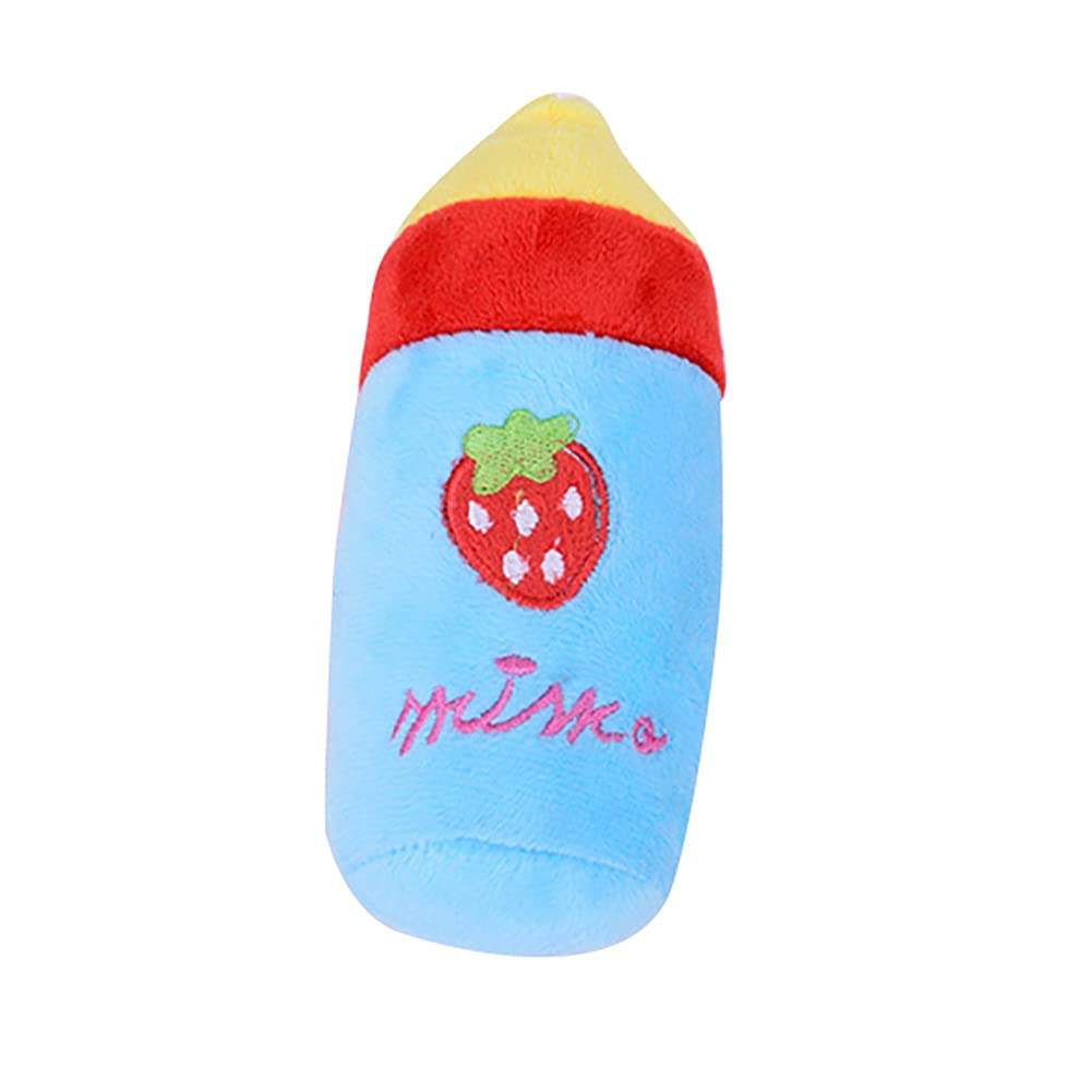 Gyuzh Dog Plush Toy - Baby Bottle Shaped Chew Toy for Puppies | Bite-Resistant Molar Toy for Teeth Cleaning | Cute Dog Chewing Toy (1pc, Random Color) - Perfect for Teething Puppies & Playtime