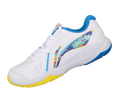 Li Ning Thunder Badminton Shoes for Kids - Breathable Lightweight White & Blue AYTT014-3 - Perfect for Indoor Sports & School PE Classes