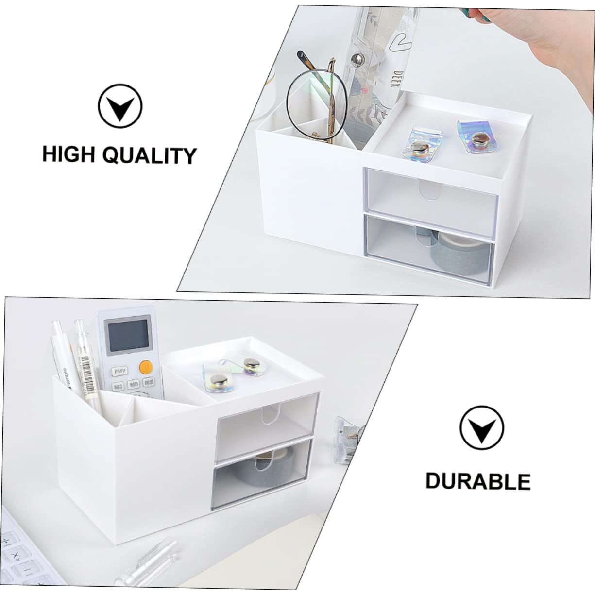 LIFKOME 1 Drawer Organizer for Skin Care & Makeup Storage - Lockable Cosmetic Cart with Adjustable Dividers - Perfect for Vanity, Bathroom & Travel Organization