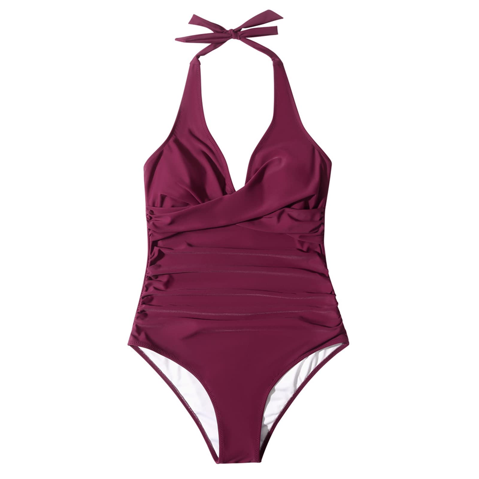 SUUKSESS Women's Sexy Tummy Control One Piece Swimsuit - Halter Push Up Bathing Suit for Beach, Pool & Vacation | Plus Size Swimwear for Women