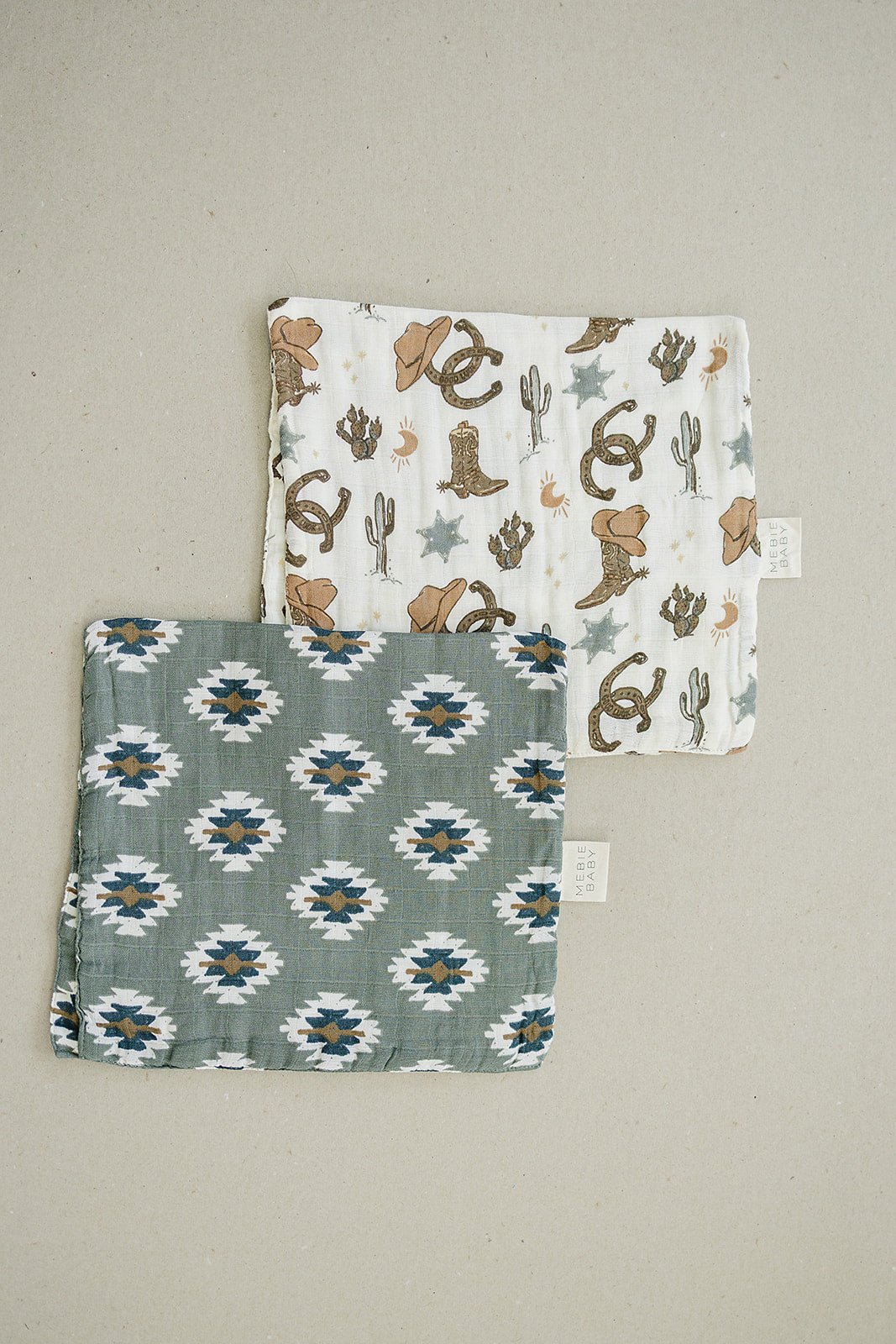 Outlaw Cowboy Muslin Burp Cloths for Babies - Soft & Absorbent Drool Bibs for Newborns & Infants - Perfect for Feeding, Burping & Spit-Up Protection
