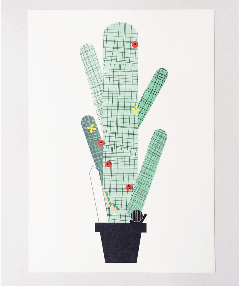 A3 Cactus Print Artwork by Scout Edition - Perfect for Home, Office & Wall Decor