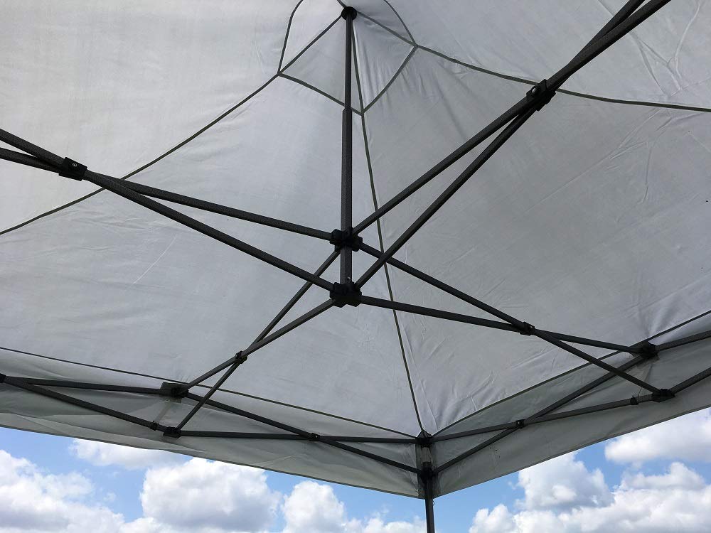 10'x10' ELTA Pop Up Party Tent - Commercial Instant Canopy Shelter for Weddings, Events & Outdoor Gatherings - Includes Ez+ Wheel Bag & 4 Weight Bags (White with Silver Underside) - Perfect for Backyard Parties, Farmers Markets & Camping