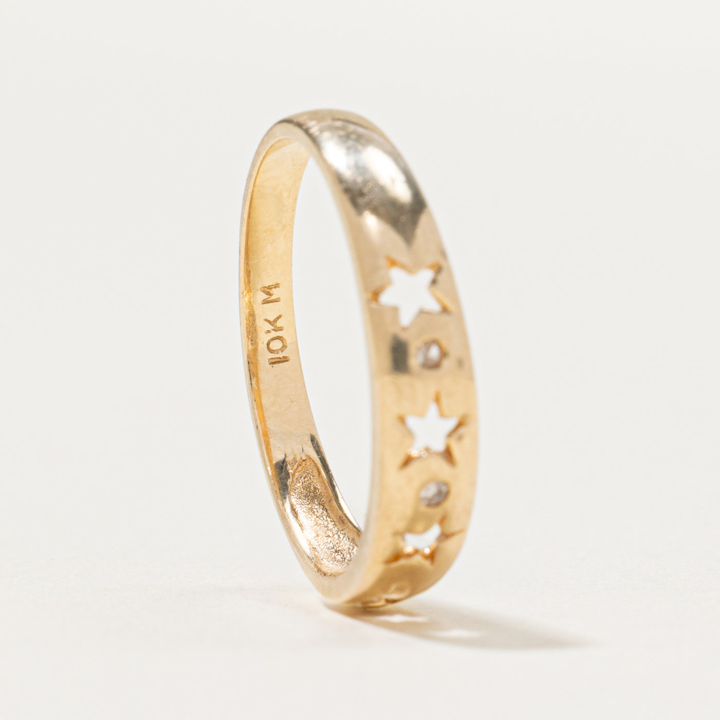 0.03ctw Diamond Open Star Ring - Size 6 | Elegant Stackable Band for Women | Perfect for Engagement, Anniversary & Everyday Wear