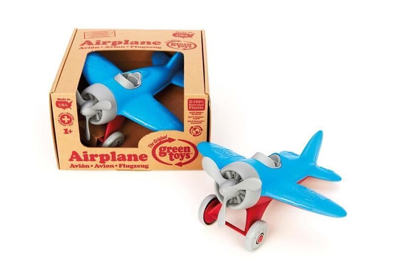 Green Toys Airplane - BPA & Phthalate-Free Blue Airplane Toy for Kids | STEM Learning Toy to Teach Aeronautical Concepts & Improve Fine Motor Skills | Perfect for Pretend Play, Classroom Education & Toddler Developmental Activities