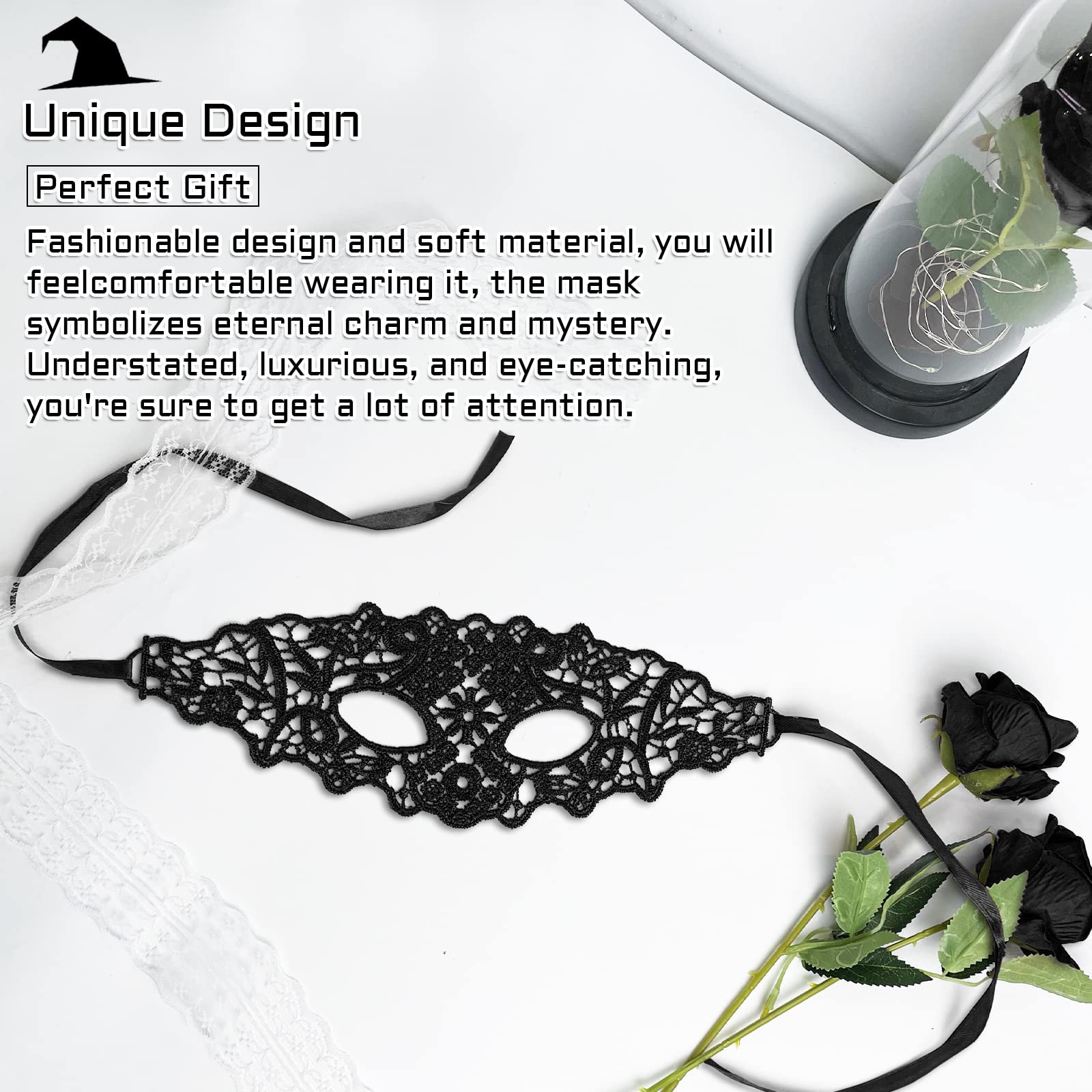 Lace Masquerade Mask for Women - Venetian Party & Halloween Costume