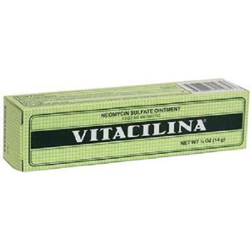 Vitacilina First Aid Antibiotic Ointment 0.5oz (14g) - Skin Infection Treatment for Cuts, Burns & Wounds | Fast Healing & Pain Relief | Travel & Home First Aid Kit Essential