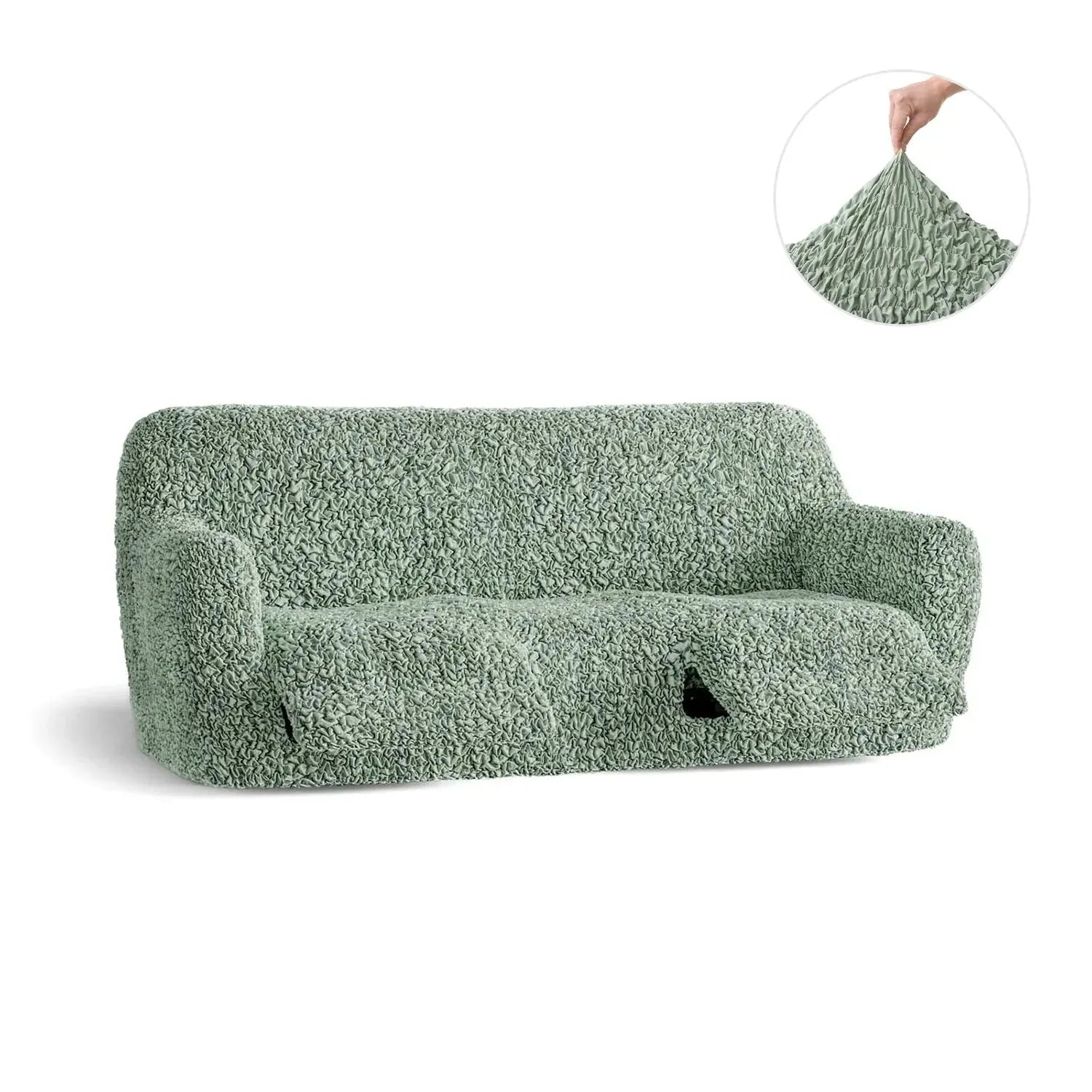 3 Seater Recliner Slipcover - Soft Fuco Cotton Stretch Sofa Cover - Perfect for Living Room, Family Room & Home Theater Furniture Protection