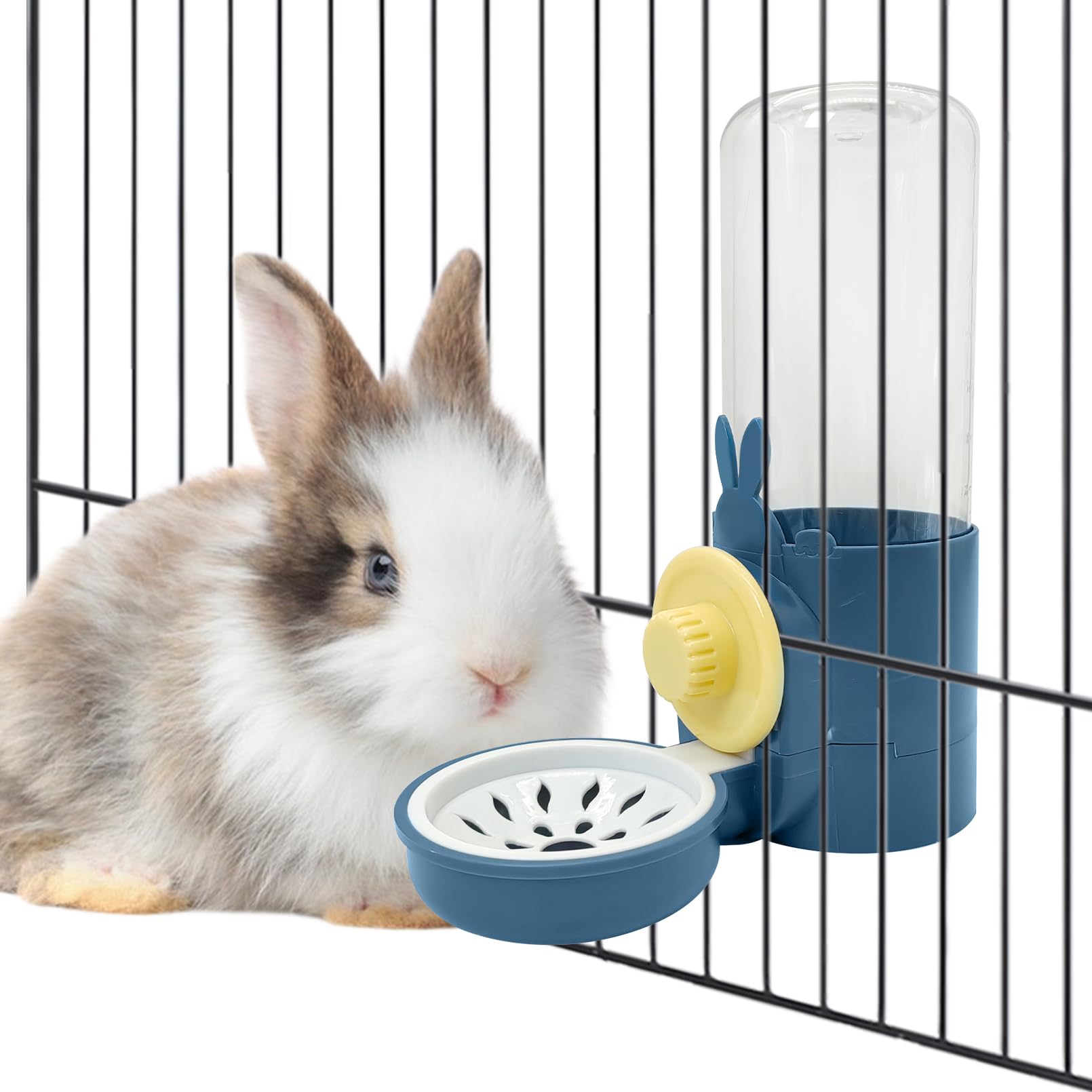 Kathson 17oz Hanging No Drip Rabbit Water Bottle - Leak Proof Gravity Automatic Small Animal Water Dispenser for Guinea Pig, Bunny, Chinchilla, Ferret, Hamster Cage (Dark Blue) - Perfect for Indoor/Outdoor Pet Cages & Travel Use