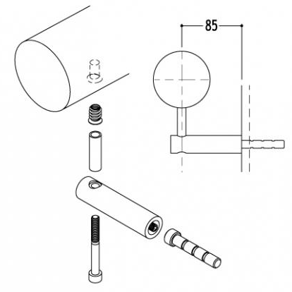 HB 520 Heavy Duty Handrail Brackets - Stainless Steel Wall Mounted Support for Stairs, Decks & Balcony Railings - Indoor/Outdoor Use
