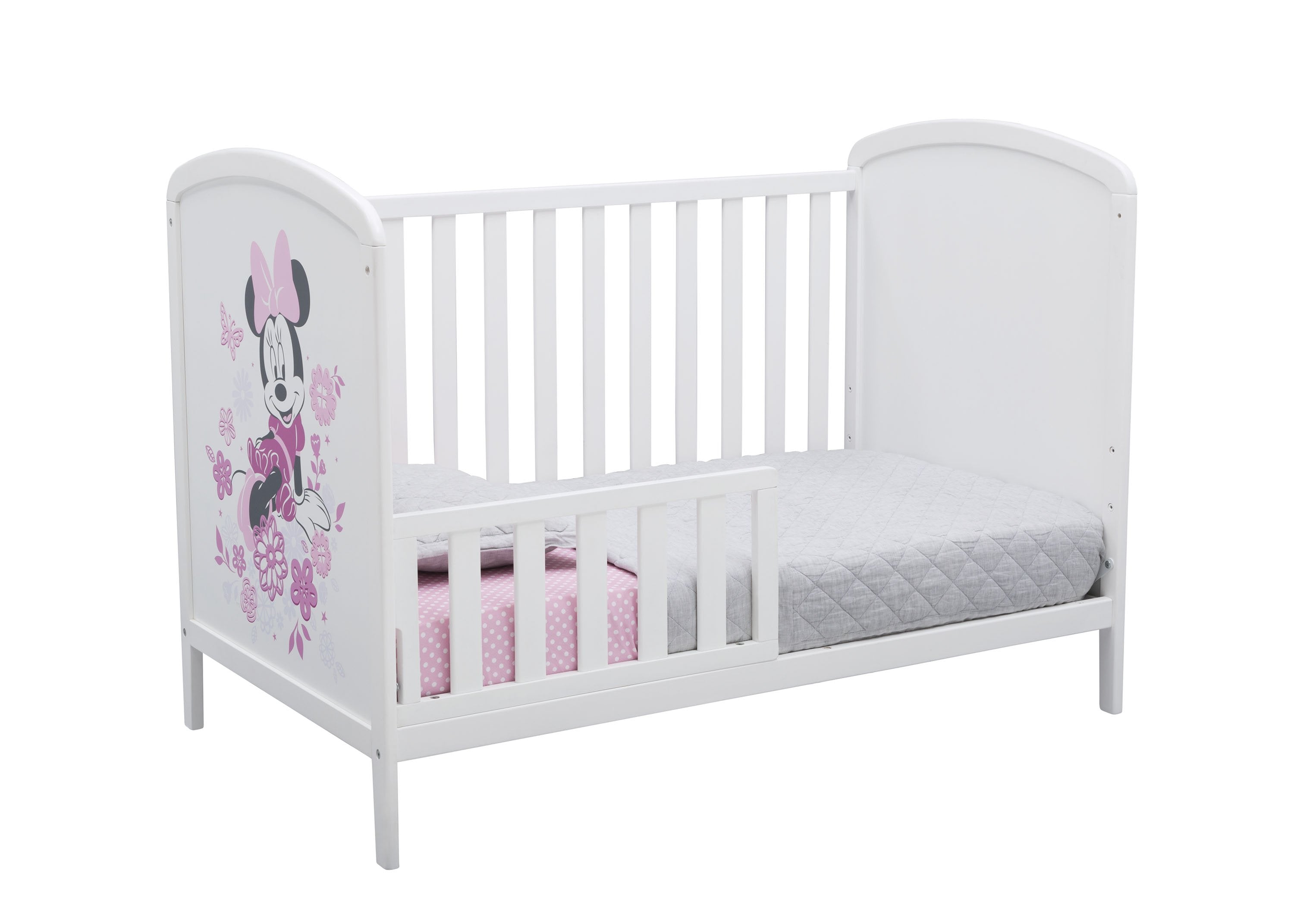 Disney Minnie Mouse 3-in-1 Convertible Baby Crib - Toddler Bed & Daybed - Nursery Room Essentials for Girls & Boys