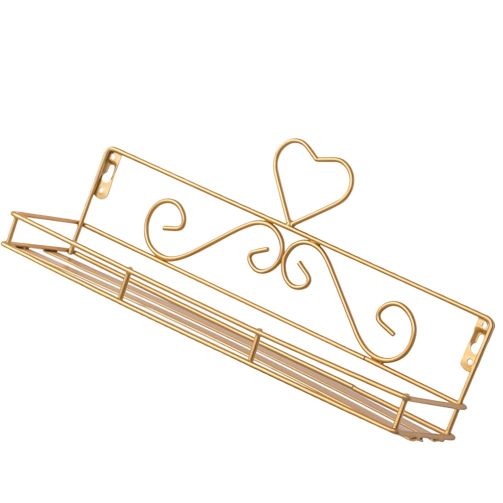 Iron Floating Shelf - Heart Wire Wall Shelf for Living Room & Bedroom Storage