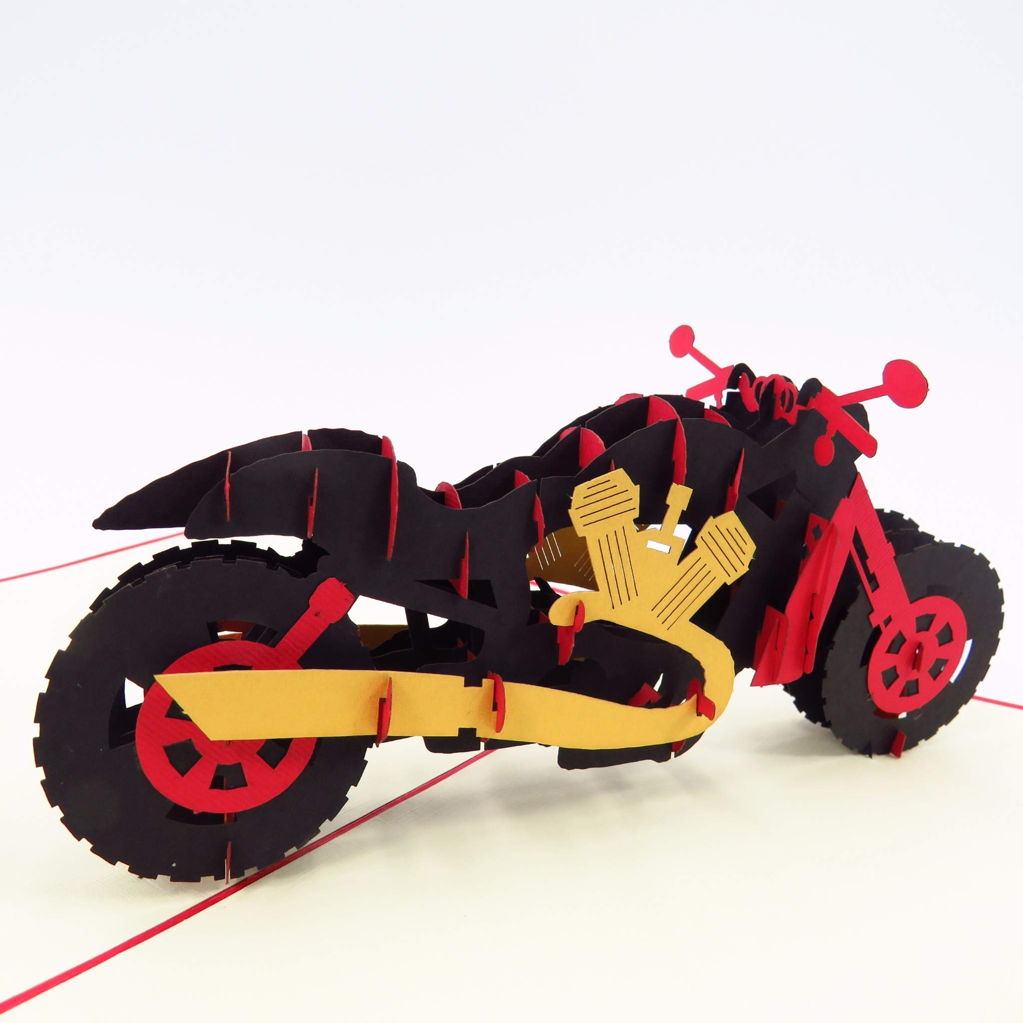 Motorcycle Pop Up Greeting Card - 3D Motorbike Birthday, Graduation, Congratulations, Retirement, Anniversary, Father's Day & Mother's Day Card - Perfect for Bikers & Motorcycle Enthusiasts (Use for Special Occasions & Gifts)