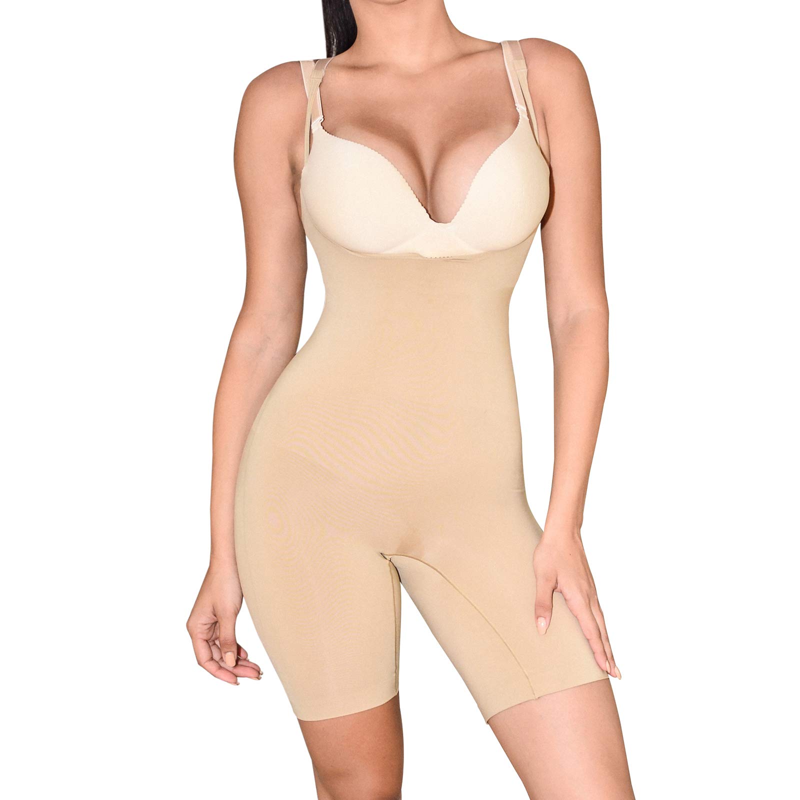 Best Women's Shapewear Bodysuit - Tummy Control & Waist Slimmer - Backless Body Shaper for Thigh & Stomach - Perfect for Dresses, Workout & Special Occasions