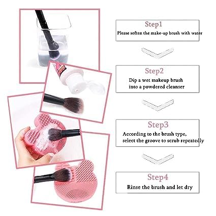 BANIRA 2-in-1 Silicone Makeup Brush Cleaner Pad - Dry Brush Color Switch & Wet Cleaning Mat with Color Removal Sponge - Perfect for Professional & Home Makeup Brush Care