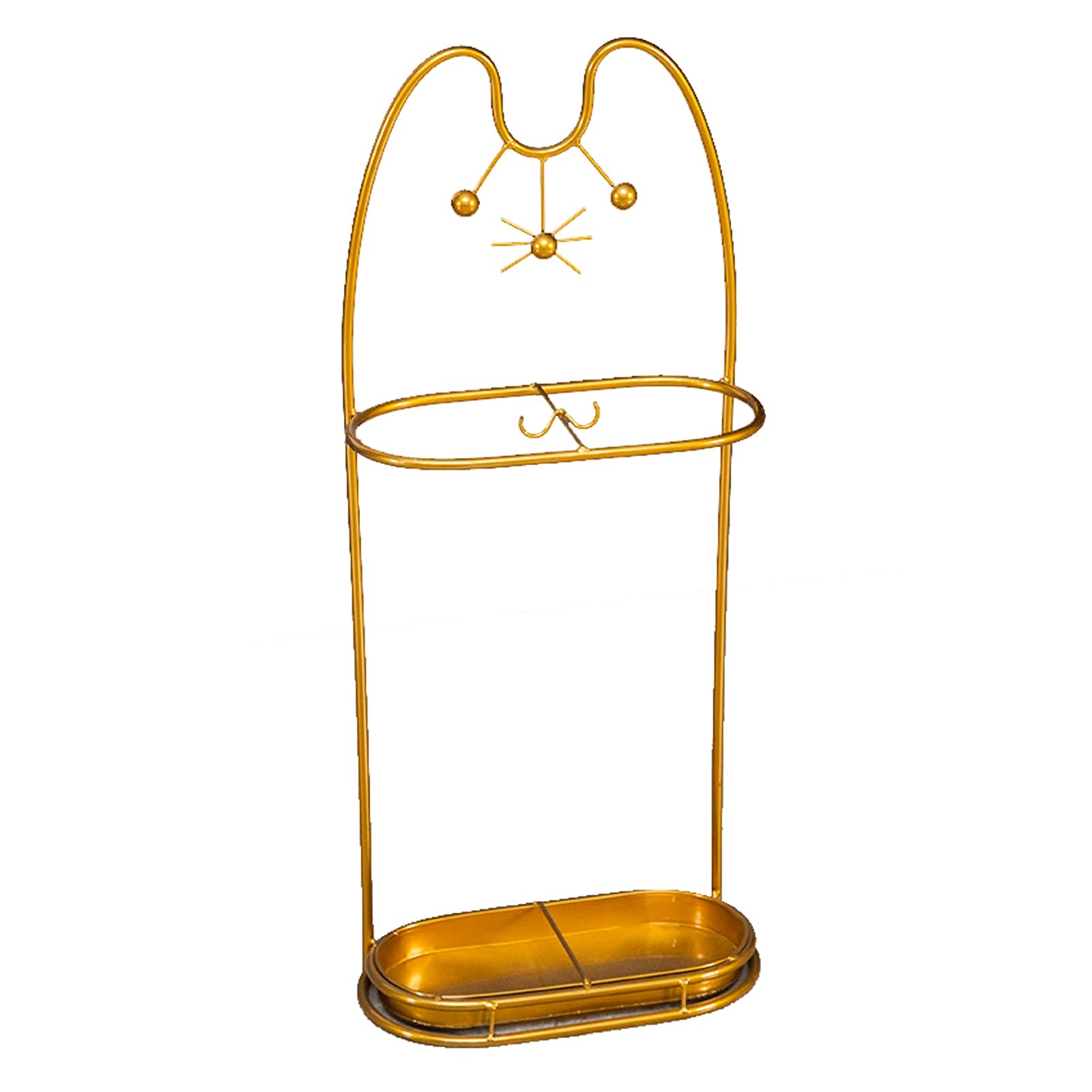 Lucky Cat Umbrella Stand - Elegant Metal Umbrella Holder for Long & Short Umbrellas - Waterproof Floor Protector & Home Decor Organizer - Perfect for Entryway, Porch & Office Storage