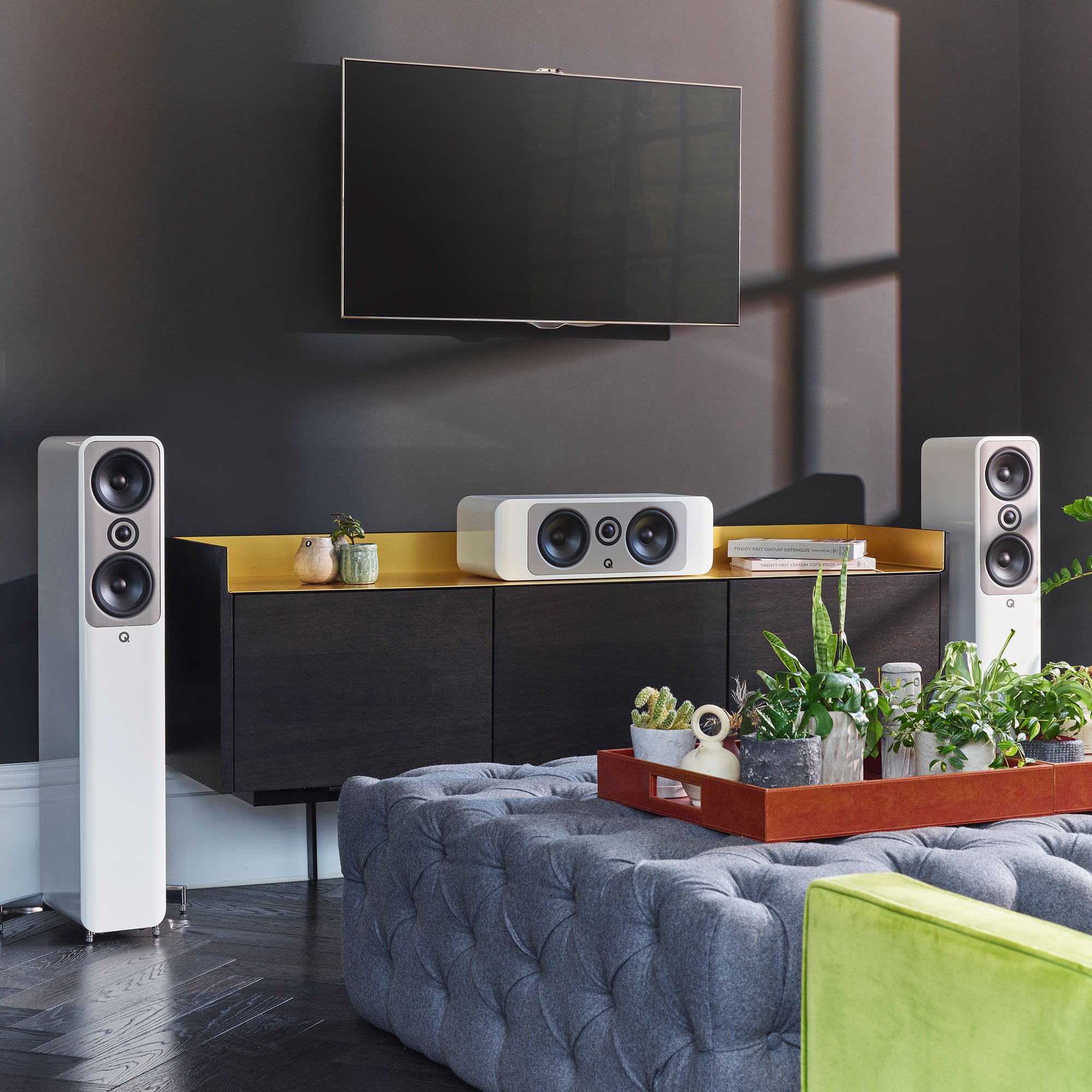 Q Acoustics Concept 50 High-End Floorstanding Speakers - Premium Home Audio System for Living Room, Home Theater & Music Listening