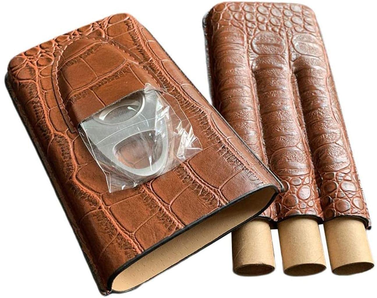 Premium PU Leather Travel Cigar Humidor Case - Vintage Style Portable Cigar Box with Airtight Seal | Perfect for Cigar Storage, Travel & Gifts for Cigar Lovers