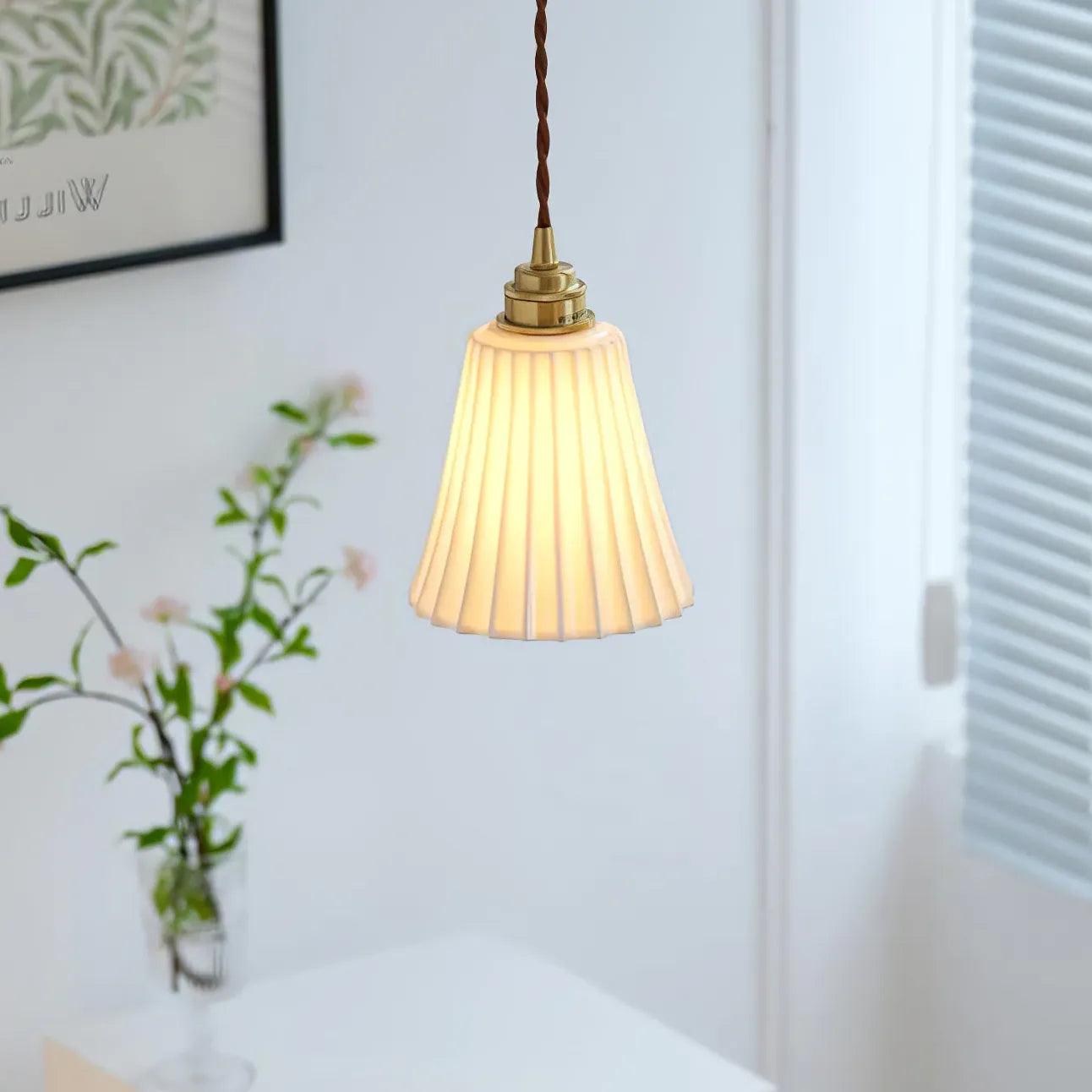 Vintage White Minimalist Single Head Pendant Light - Elegant Hanging Fixture for Kitchen Island, Dining Room or Bedroom Lighting
