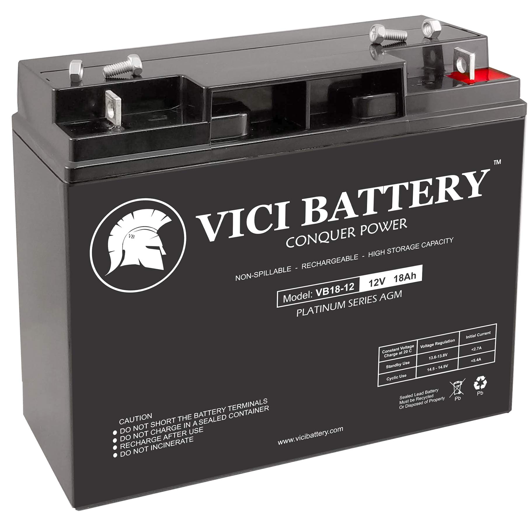 VICI VB18-12 12V 18AH Replacement Battery for Zap ElectriCruizer SX Electric Bike & Scooter - Perfect for Commuting, Leisure Rides & Urban Transportation