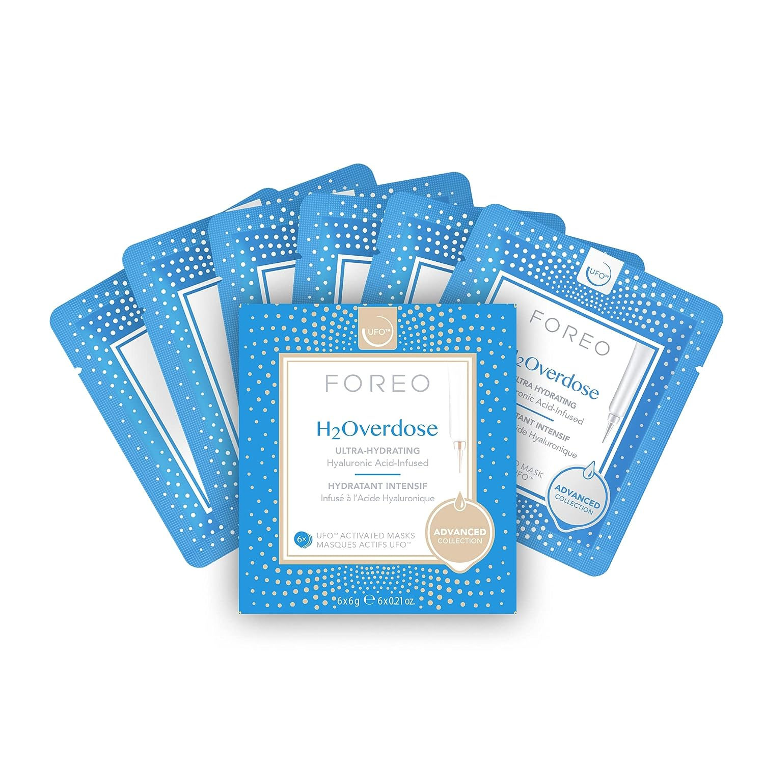 FOREO UFO Smart Facial Mask Device - H2Overdose Hydrating Treatment for Glowing Skin | At-Home Spa Facial for Dry & Dull Skin | Perfect for Self-Care & Skincare Routine