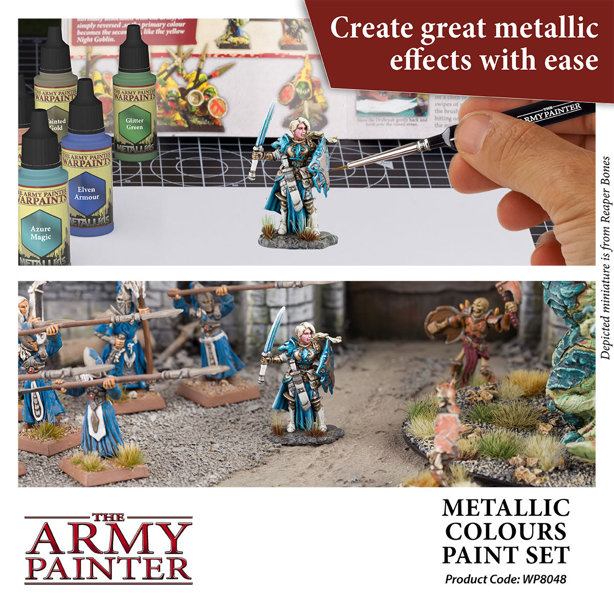 Warpaints Metallics: Premium Metallic Paint Set for Miniatures & Models - Perfect for Warhammer, D&D, and Cosplay