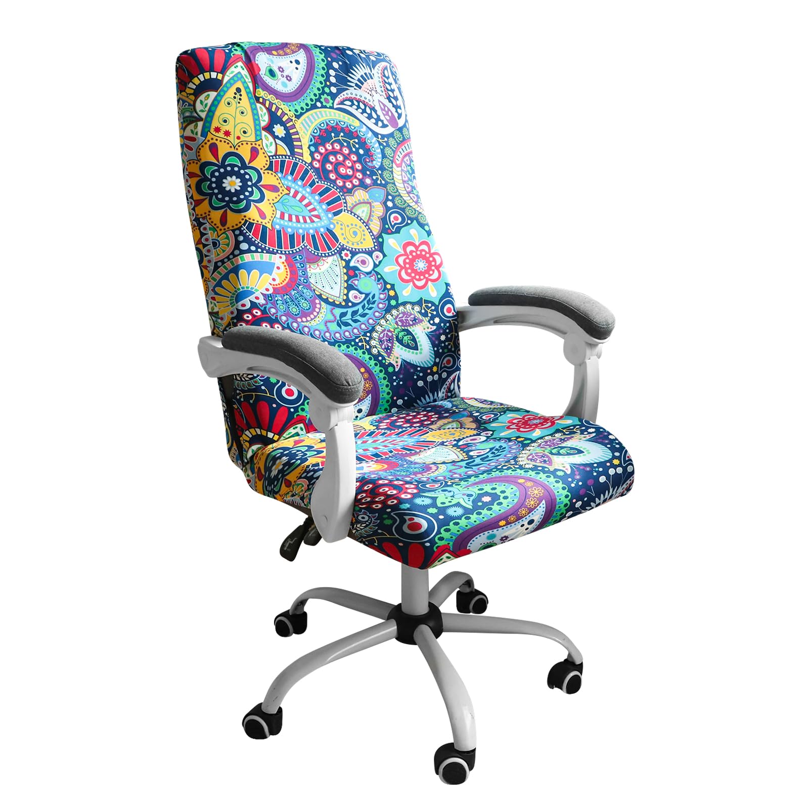 FORCHEER Stretchable XL Office Chair Cover for Big and Tall Chairs - Large Boho Design, Fits Most Computer & Desk Chairs - Perfect for Home Office, Gaming Setup, and Workspace Decor