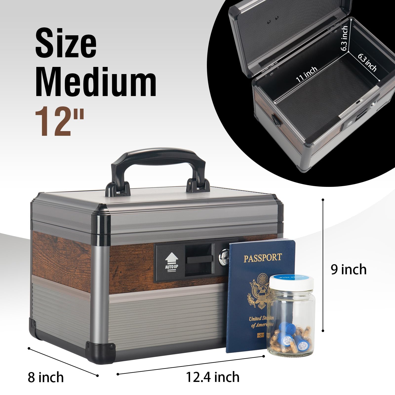 Lockable Storage Safe Box with Key - Secure Dorm Trunk, Medicine Lock Box & Personal Item Organizer | Ideal for College, Travel, Home & Office Use