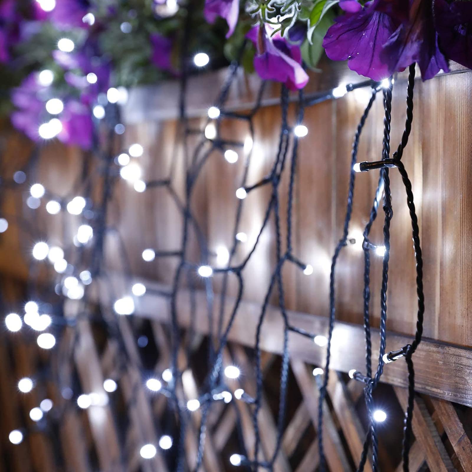 Toodour 121ft 350 LED Solar Christmas Lights - 8 Modes Waterproof Outdoor String Lights for Garden, Patio, Balcony - Perfect for Holiday Decorations, Parties & Christmas Tree Lighting (White)