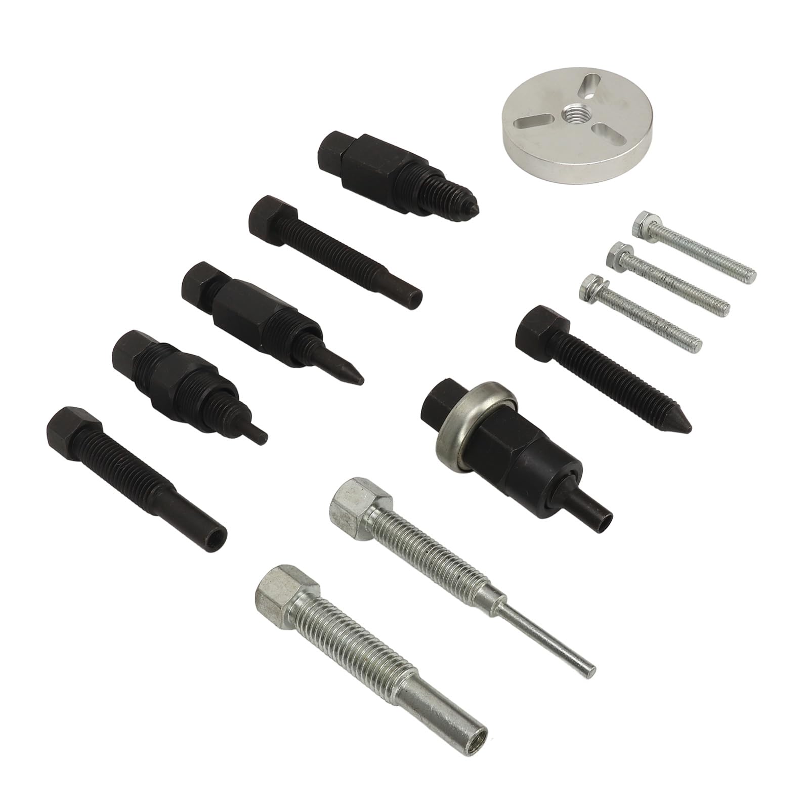 13PCS Carbon Steel Clutch Hub Puller Set - Heavy Duty AC Compressor Clutch Removal Tool Kit for Automotive Repair | Perfect for DIY Mechanics & Professional Technicians | Ideal for AC System Maintenance & Clutch Replacement