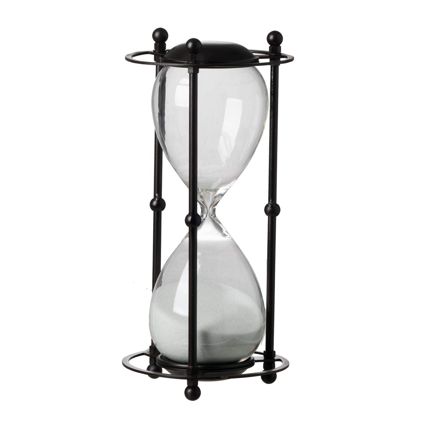 A&B Home 1 Hour Sand Timer with Stand - White 6x13 Inches - Perfect for Kitchen Cooking, Board Games, Classroom Activities & Office Productivity