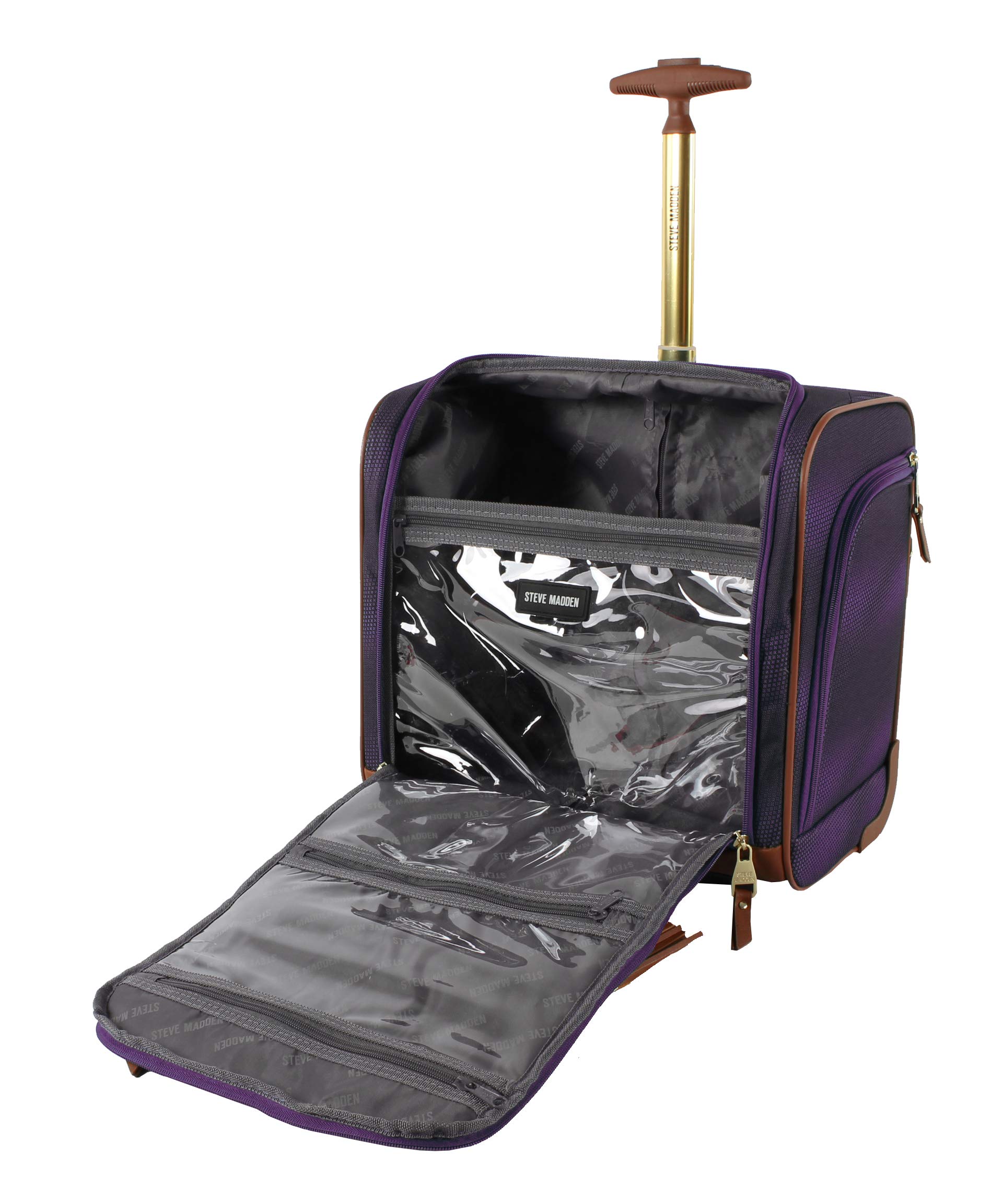 Steve Madden Unisex-Adult Luggage Spinner Suitcase - Shadow Purple, One Size Carry-On for Travel, Business Trips & Vacations