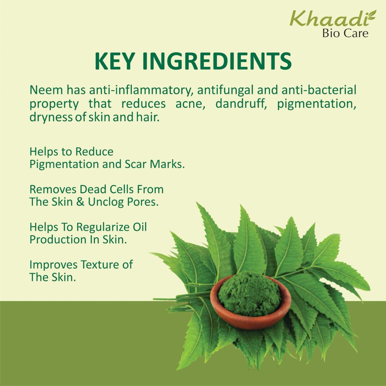 Pure Organic Neem Leaves Powder 250g - Natural Skin & Hair Care Treatment for Acne, Dandruff & Scalp Health | Face Mask, Hair Pack & Ayurvedic Beauty Remedy
