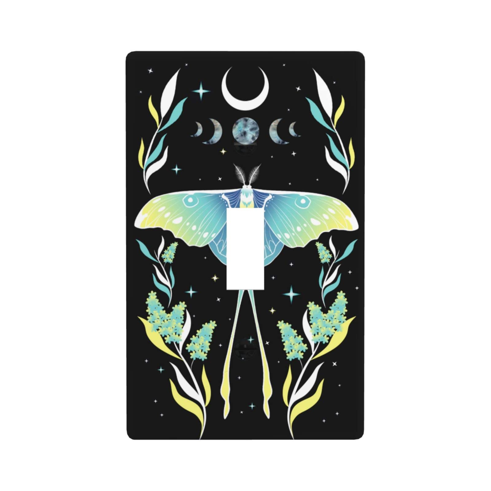 Moon and Stars Single Gang Toggle Light Switch Cover - Decorative Wall Plate for Kitchen, Bedroom & Home Decor | Durable Switch Plate for Night Lights & Nursery Decor
