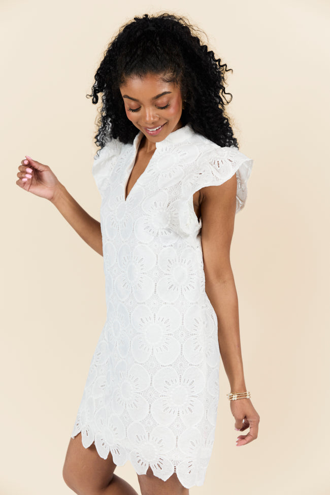 Thoughts Of You White Shift Dress - Elegant & Comfortable Women's Summer Dress for Casual Wear, Office & Special Occasions | On Sale Now