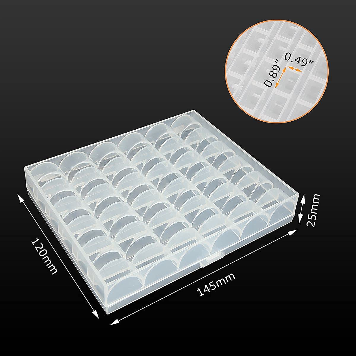 ZOEYES 10 Pack Clear Plastic Bobbin Organizer with 36 Slots - Sewing Machine Bobbin Storage Case for Thread Spools - Perfect for Quilting, Embroidery & Sewing Projects