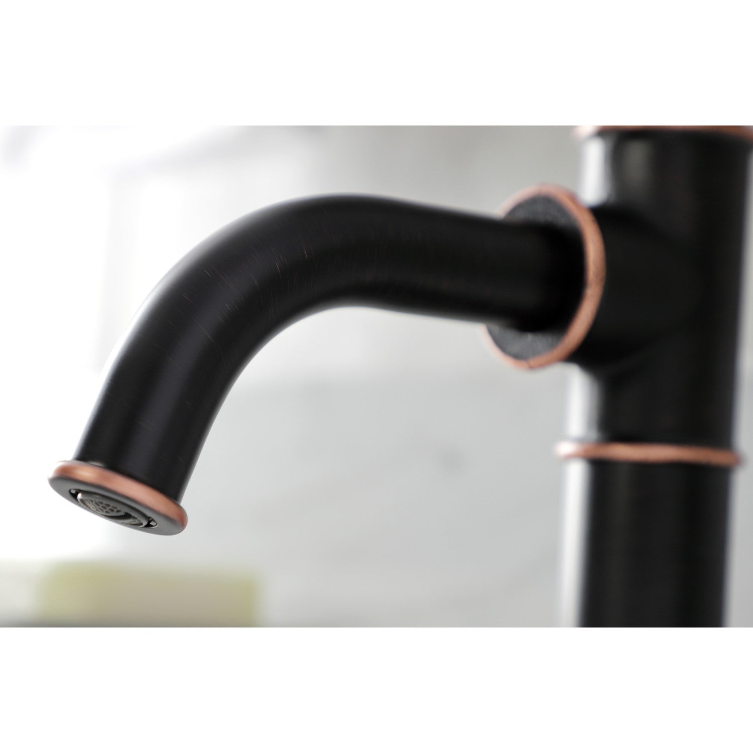 Belknap KSD282RXNB Single Handle 1 Hole Bathroom Faucet with Deck Plate & Push Pop Up Drain - Naples Bronze Finish for Bathroom Sink Vanity or Powder Room