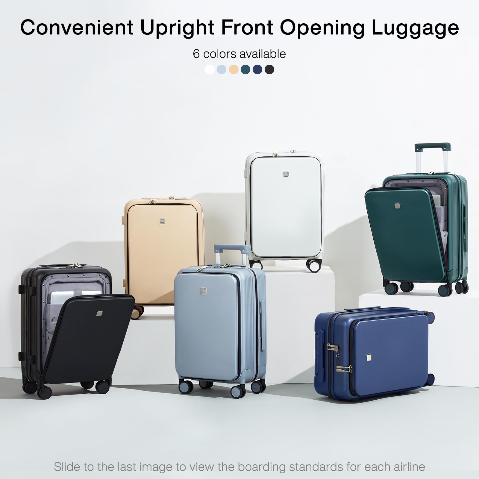 Expandable 20 Inch Hardshell Carry-On Suitcase with Wheels - Airline Approved Lightweight Luggage for Business Travel & Short Trips (Grey) - Perfect for Weekend Getaways & Business Meetings
