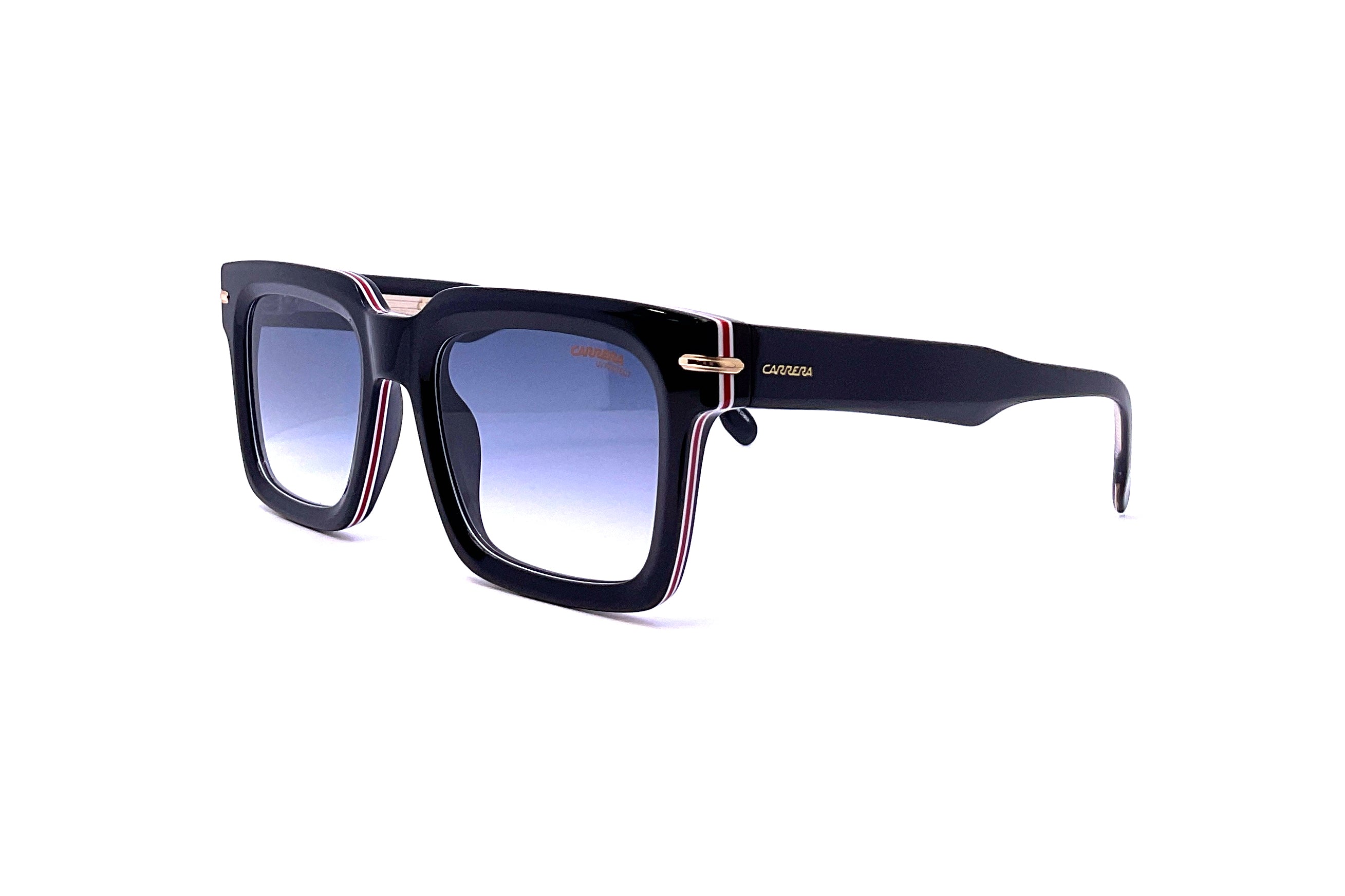 Carrera 316_S Striped Black Sunglasses - Polarized UV Protection for Men & Women - Perfect for Driving, Running, and Outdoor Activities