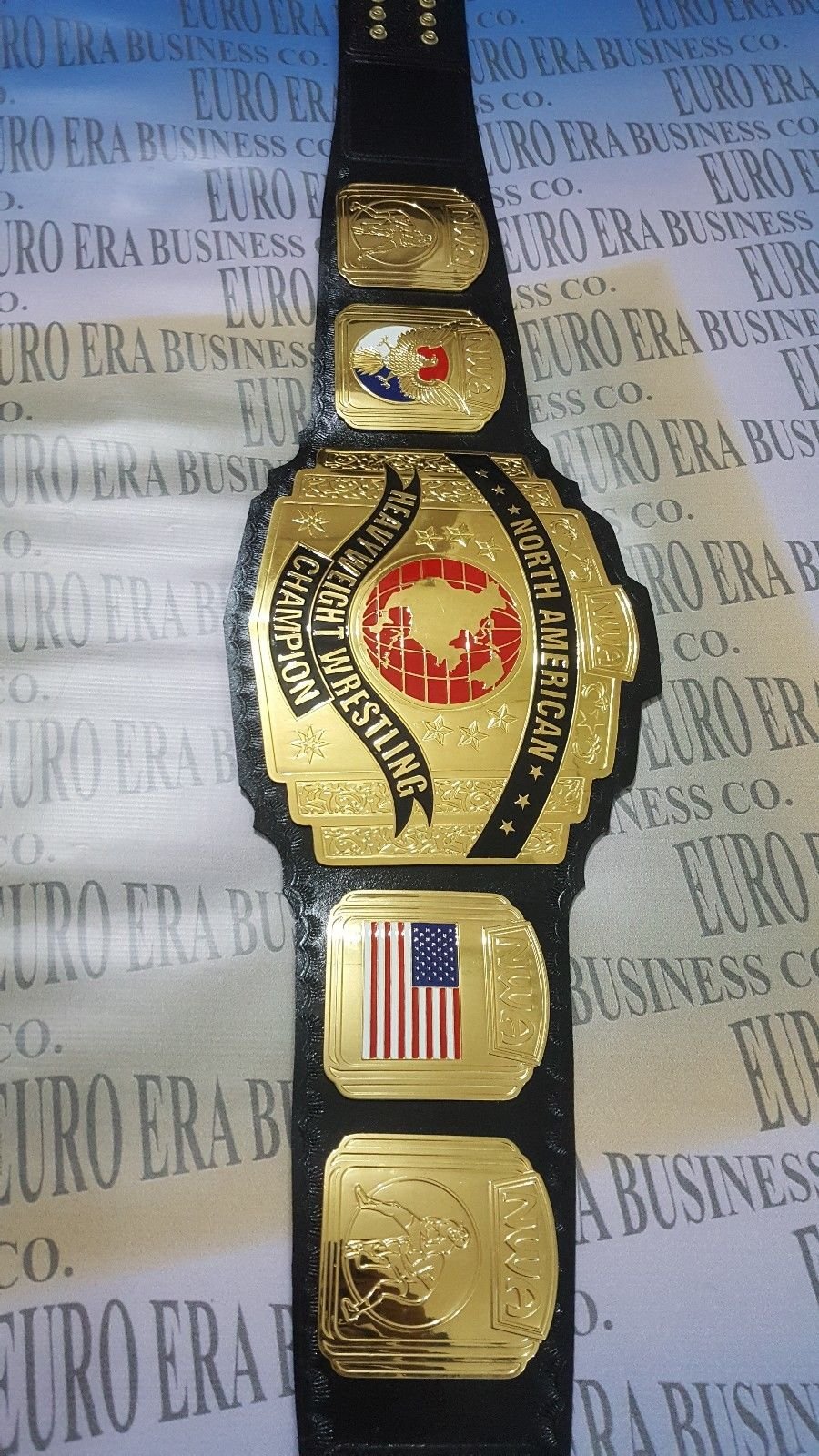Authentic Replica NWA North American Wrestling Championship Belt - Adult Size with Metal Plates - Perfect for Cosplay, Collecting & Wrestling Events