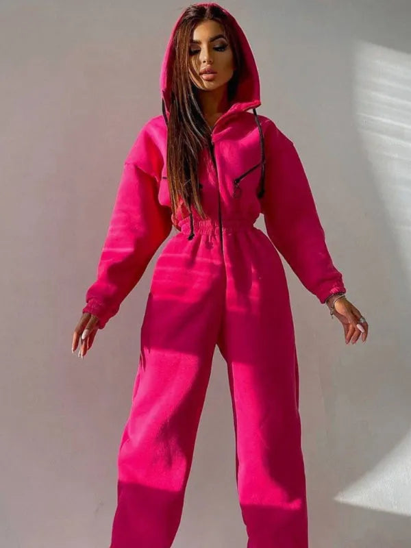 Women's Casual Zip-Up Two Piece Set - Comfortable & Stylish Outfit for Lounge, Travel, and Everyday Wear