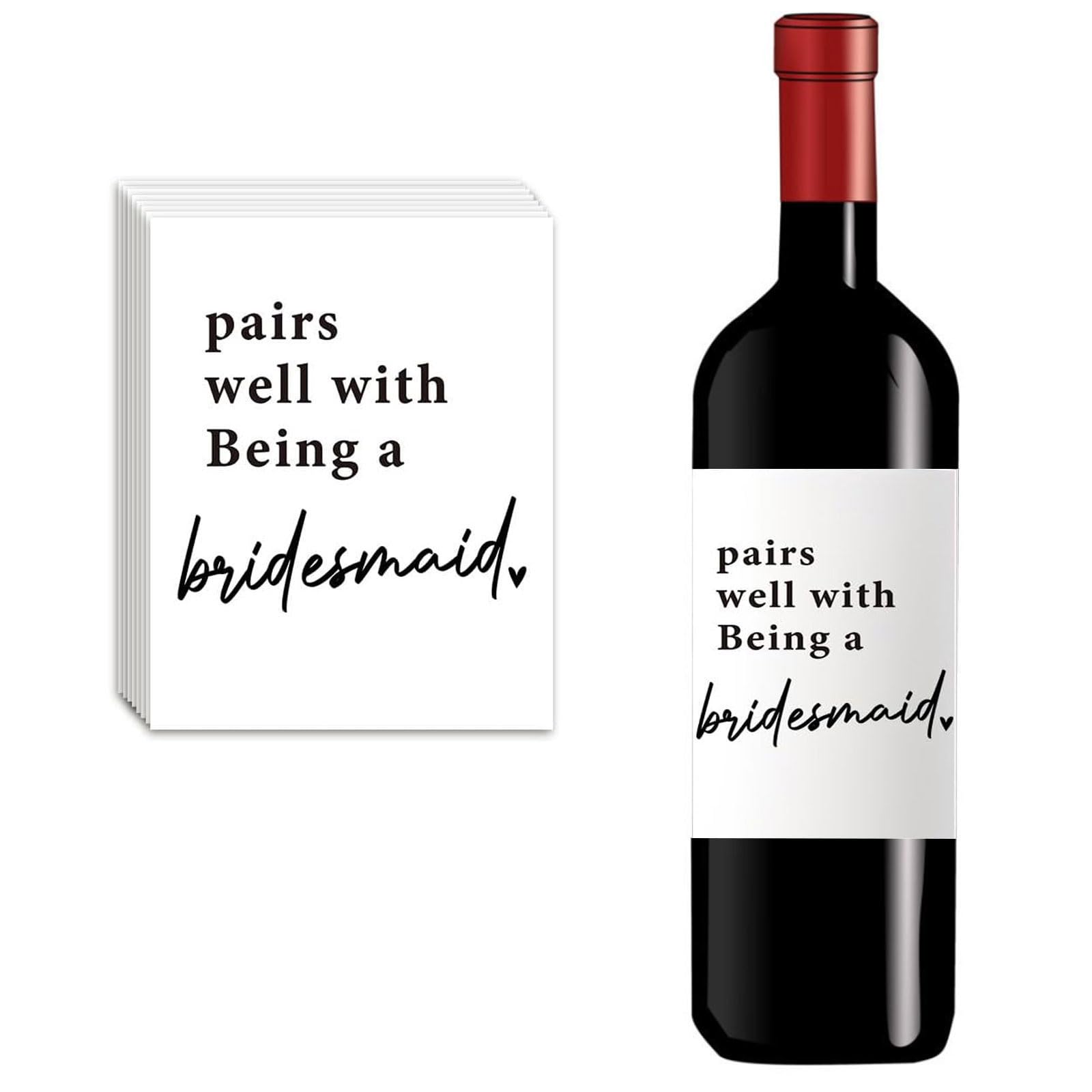 24Pcs Bridesmaid Wine Labels - Unique Proposal Gifts for Bridal Showers, Will You Be My Bridesmaid Stickers, Perfect for Wedding Party Favors - Great for Bachelorette Parties, Bridal Showers & DIY Wedding Decorations