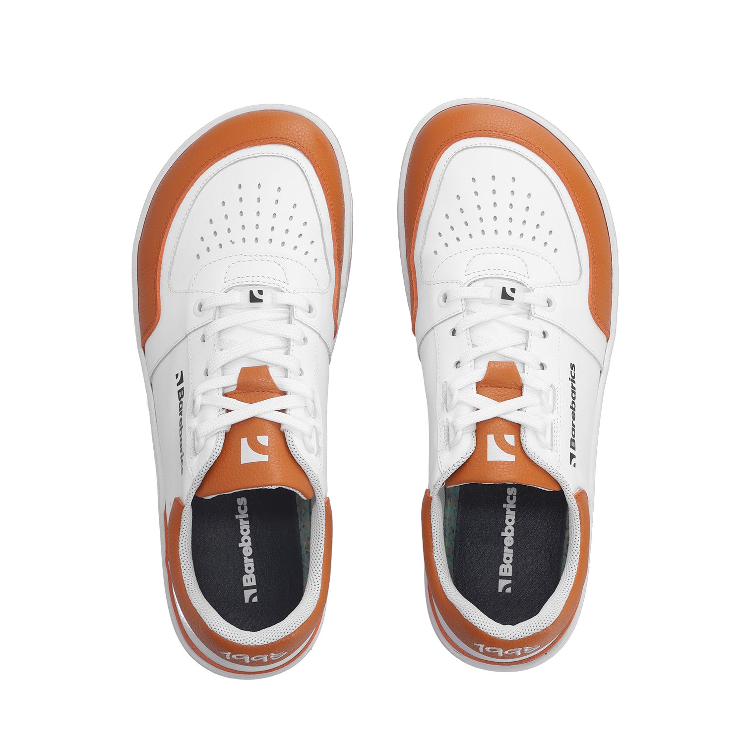 Barefoot Sneakers Barebarics Wave - White & Orange Minimalist Running Shoes for Men & Women | Lightweight & Flexible for Trail Running, Gym Workouts & Everyday Comfort