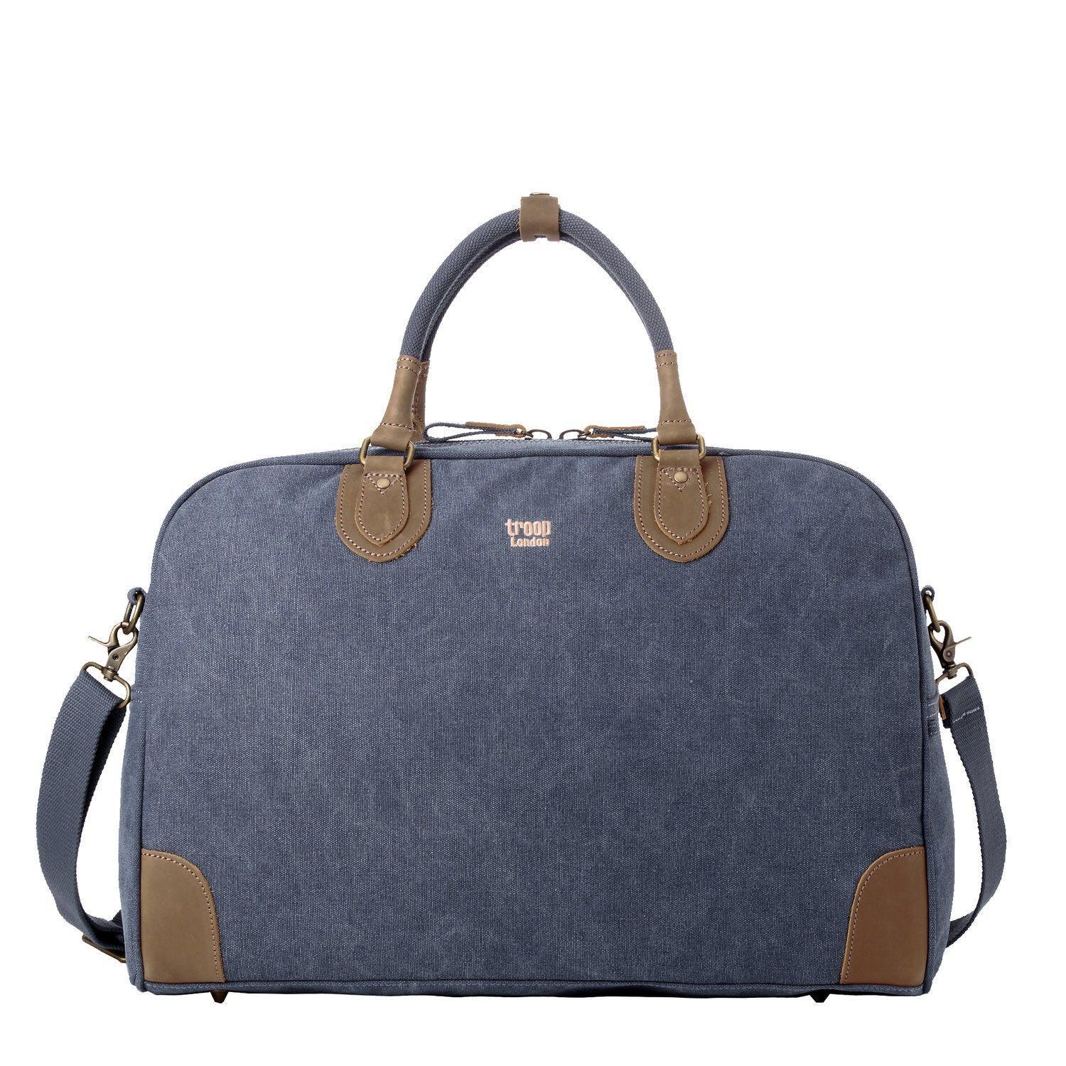 TRP0263 Troop London Classic Canvas Holdall - Large Durable Travel Duffel Bag for Gym, Weekend Trips & Outdoor Adventures | Water-Resistant Carryall with Spacious Storage