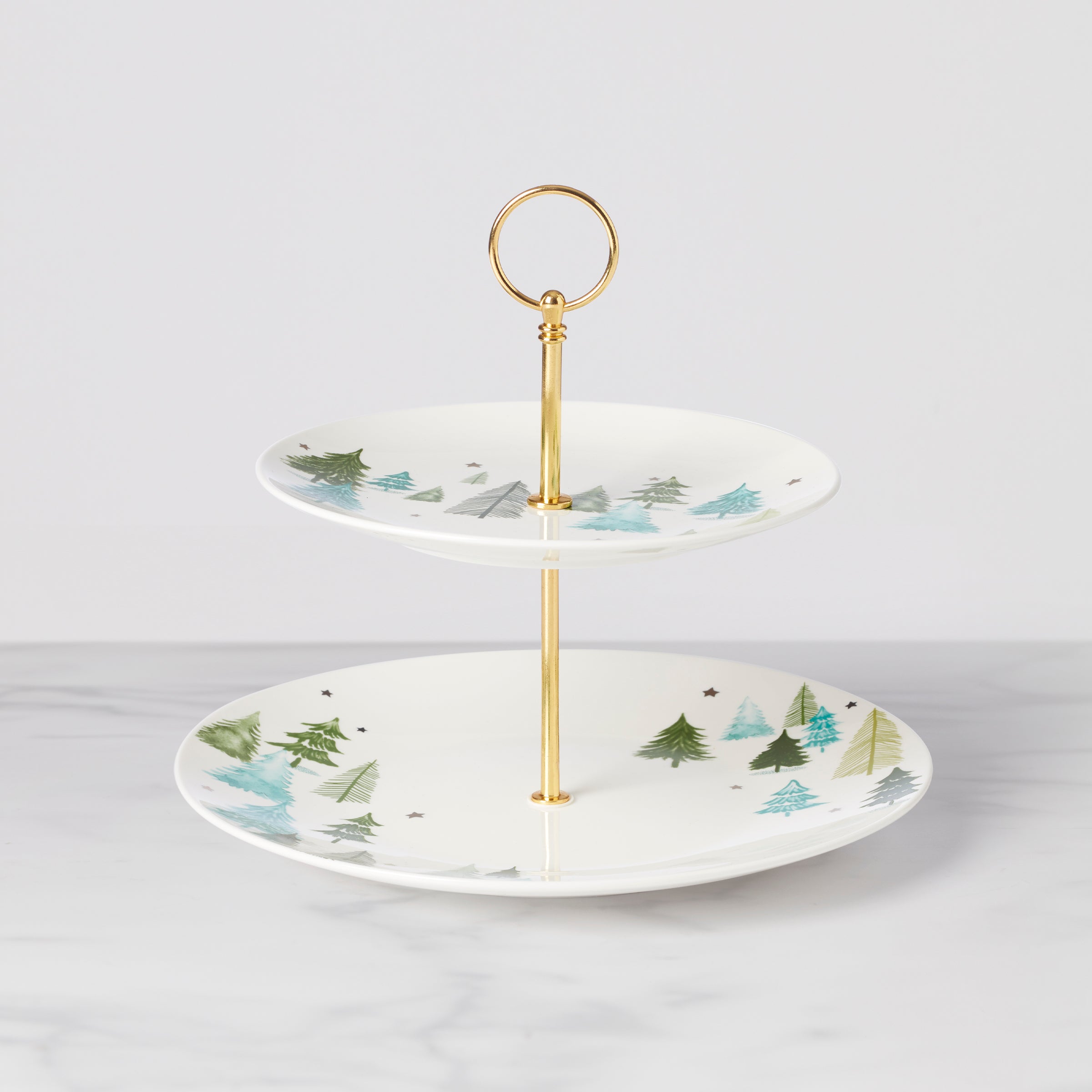 Balsam Lane 2-Tier Serving Tray - Elegant Wooden Appetizer Platter for Cheese, Fruits & Charcuterie - Perfect for Parties, Weddings & Entertaining