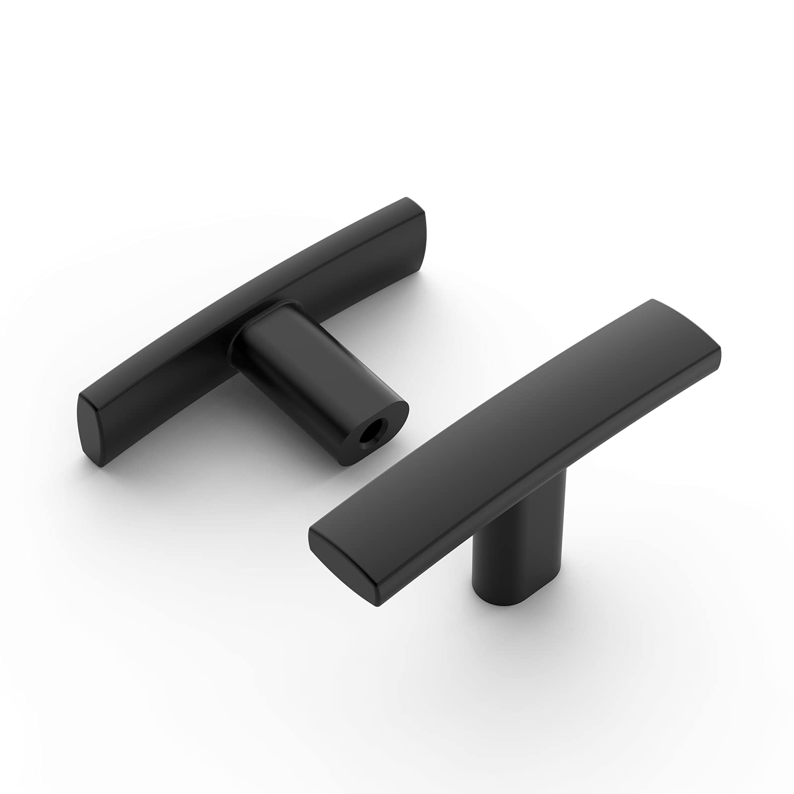 Amerdeco 20 Pack Matte Black Cabinet Knobs - 2 Inch Solid Zinc Alloy Single Hole Drawer Handles - Durable T Bar Hardware for Kitchen Cabinets, Cupboards & Furniture (ZH0003MBK) - Perfect for Home Renovation & DIY Projects